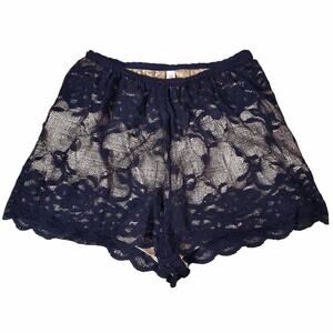 Y2k Lacey Shorts Black Whimsigoth Dark Fairy Micro Mini Fitted - XS